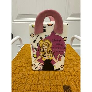 American Atelier Delish Ceramic Shopping Bag Vase Pretty Is My Only Crime Good